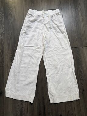 Aritzia Wilfred White Cropped lodge Linen Pants size Small